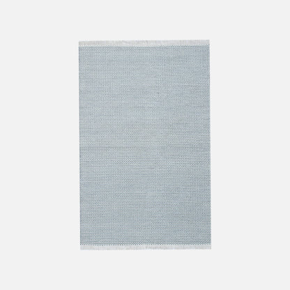 Wave - Gulvtæppe - 100% Uld - White og Teal (lyseblå) - novamøbler