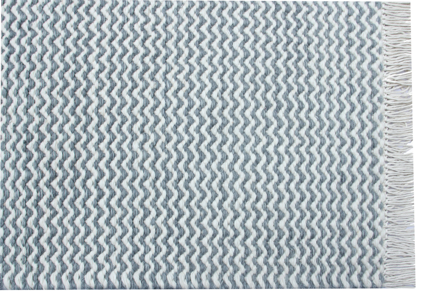 Wave - Gulvtæppe - 100% Uld - White og Teal (lyseblå) - novamøbler