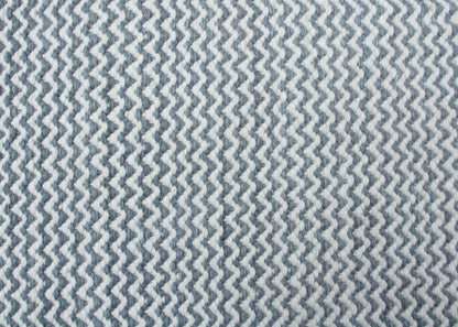 Wave - Gulvtæppe - 100% Uld - White og Teal (lyseblå) - novamøbler