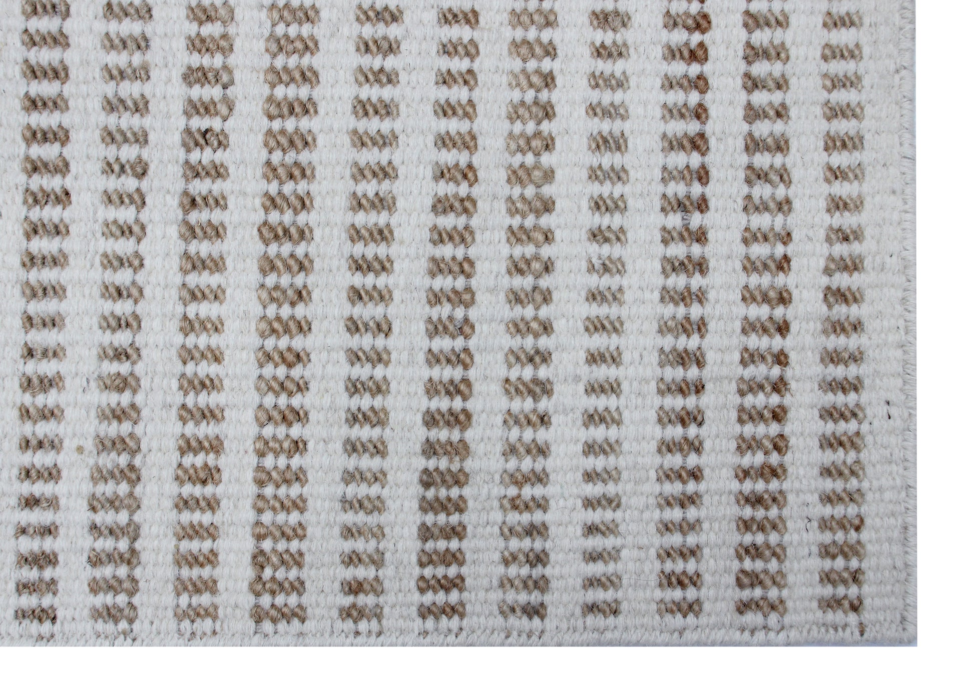 Sahara - Gulvtæppe - Woll & Jute - white og natur jute - novamøbler