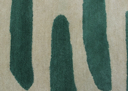 Willow - Gulvtæppe - 100% Wool - Dark Moss Green - novamøbler