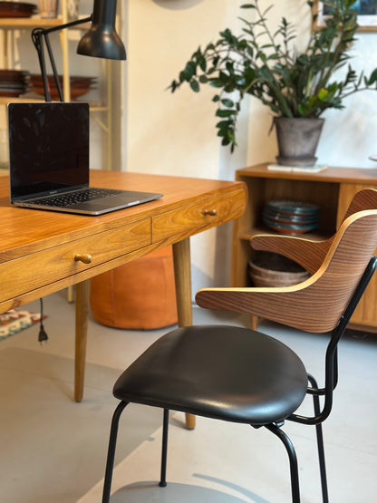 Vermund Larsen - Spisebordsstol - VL118 - Valnød/læder - novamøbler