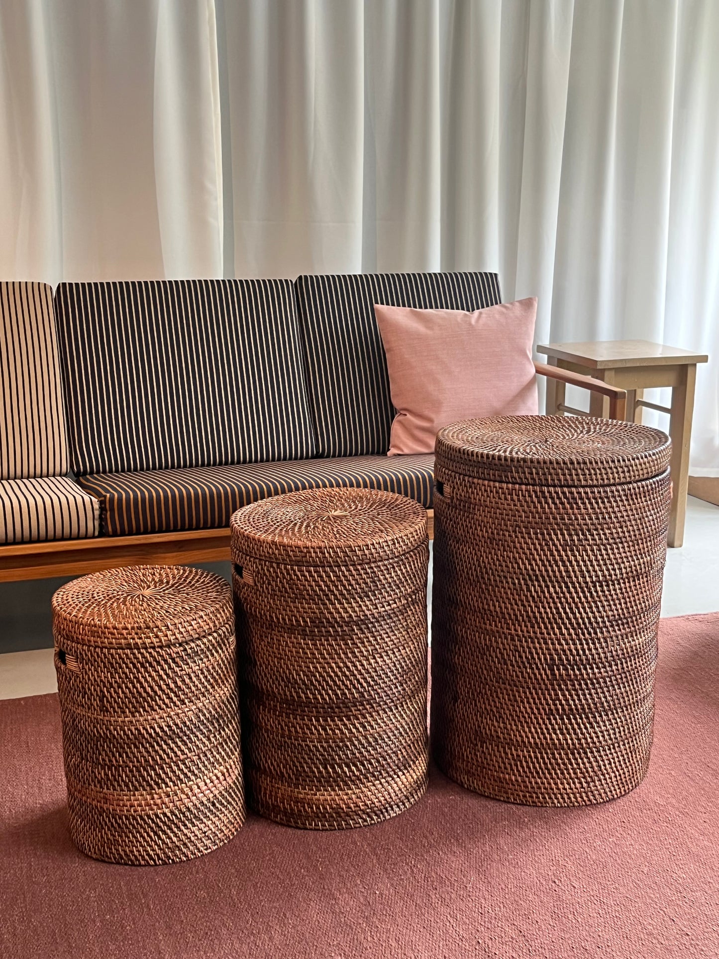 Bambuskurv - Naturbrun - Sæt af 3