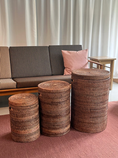 Bambuskurv - Naturbrun - Sæt af 3