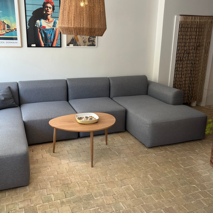 Udstillingsmodel - Tenksom chaiselong sofa - Rund - kombination U2L - soft grey