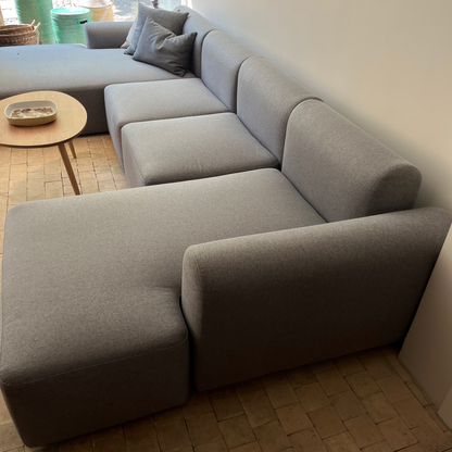 Udstillingsmodel - Tenksom chaiselong sofa - Rund - kombination U2L - soft grey
