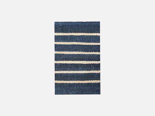 Dørmåtte - Jute - Indigo med striber - 45x80 cm - novamøbler