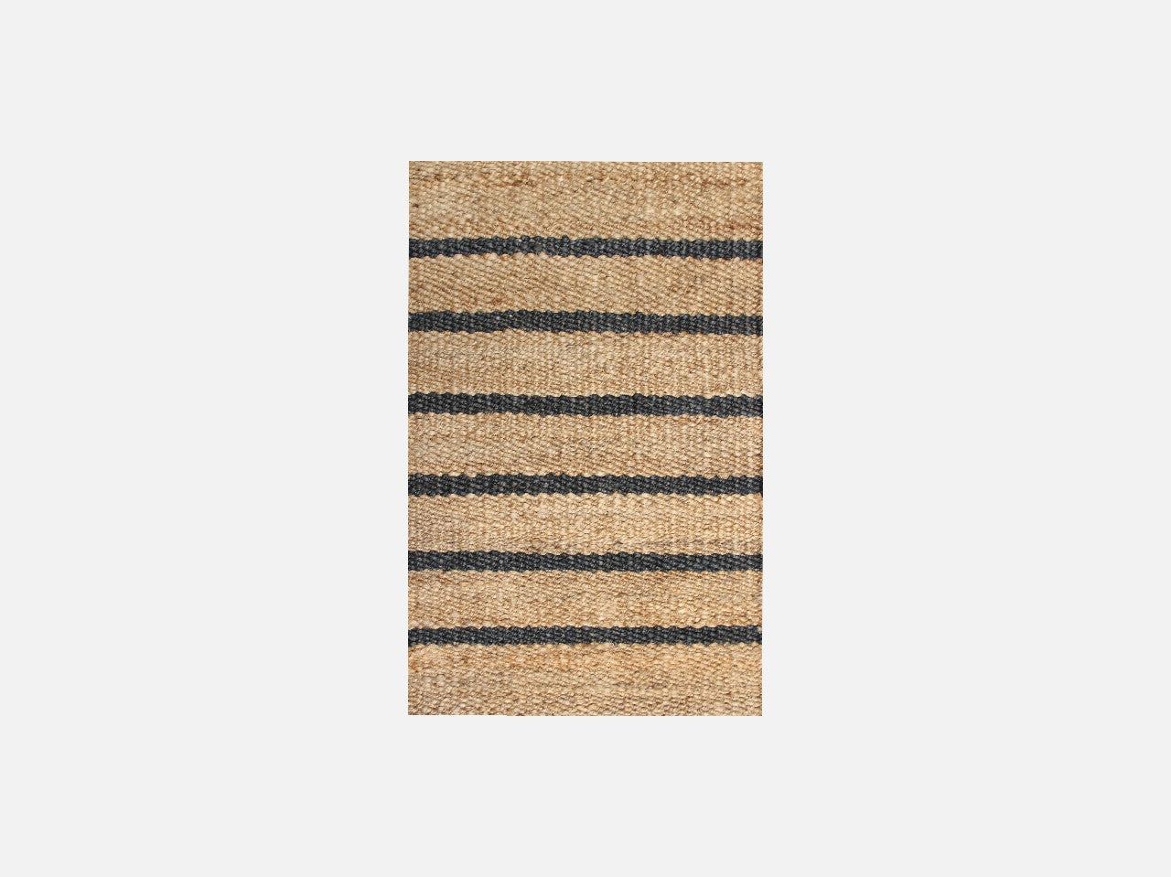 Dørmåtte - Jute - Natural med navy blå striber - 45x80 cm - novamøbler