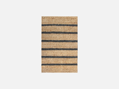 Dørmåtte - Jute - Natural med navy blå striber - 45x80 cm - novamøbler
