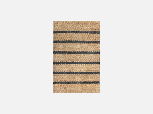 Dørmåtte - Jute - Natural med navy blå striber - 45x80 cm - novamøbler