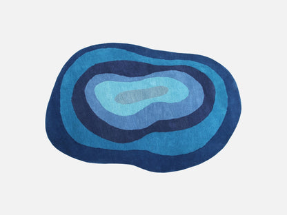 - Gulvtæppe - 100% Uld - Blue - novamøbler