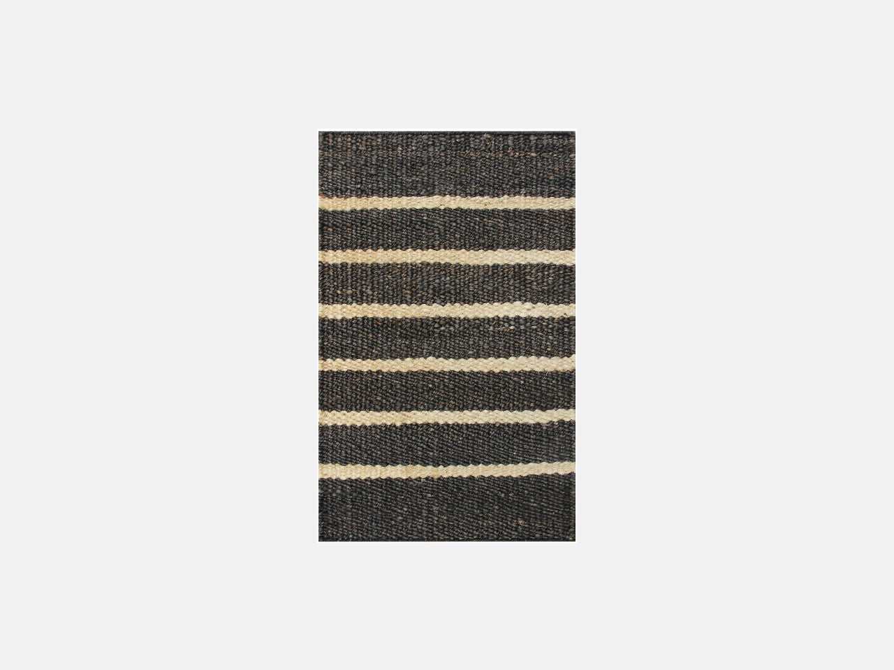 Dørmåtte - Jute - Dark Grey med striber - 45x80 cm - novamøbler