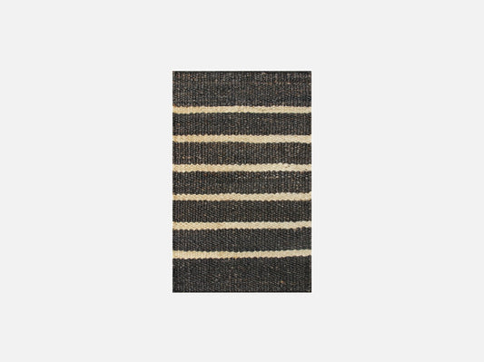 Dørmåtte - Jute - Dark Grey med striber - 45x80 cm - novamøbler