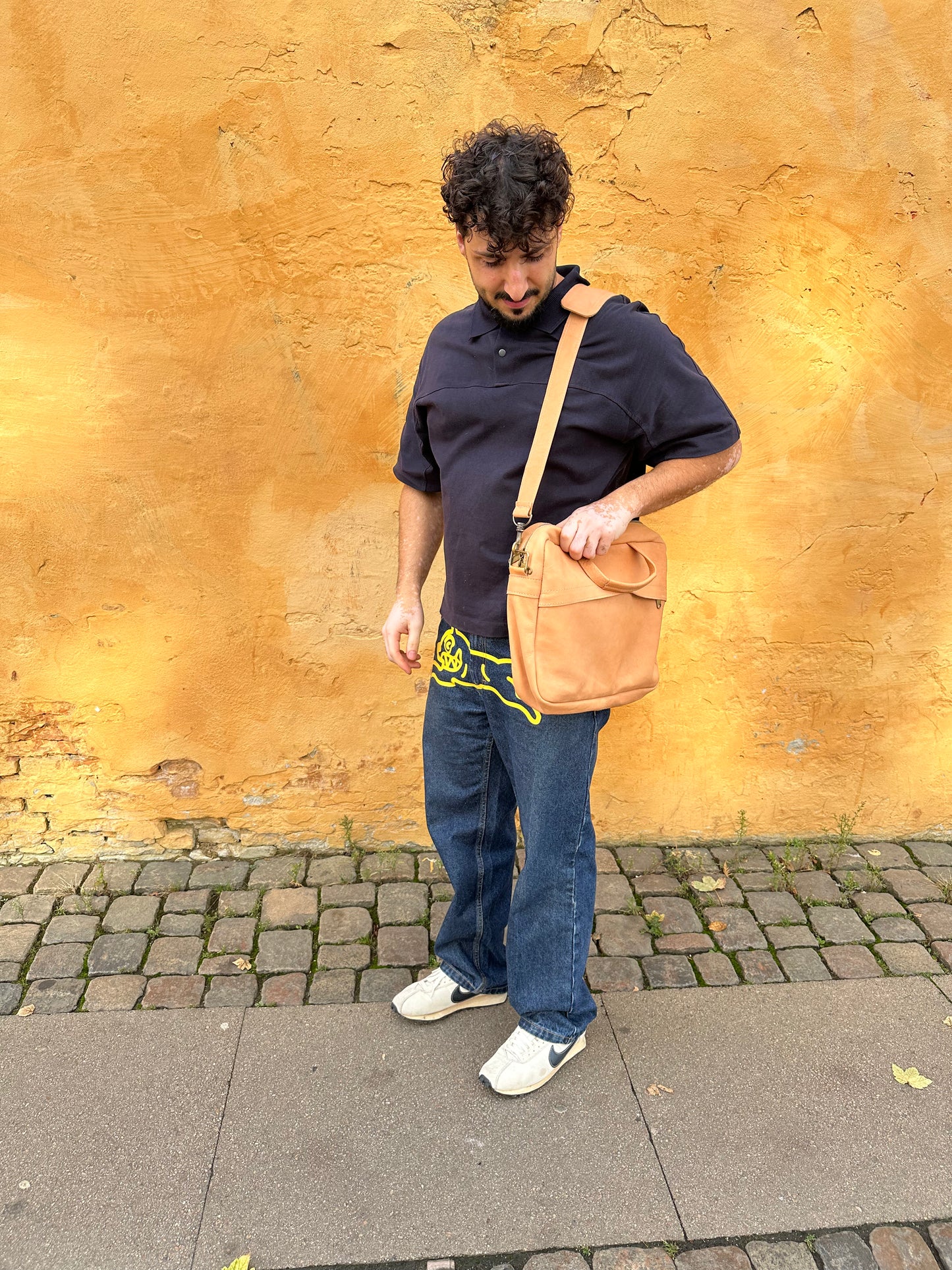 Leather shoulder bag from Morocco