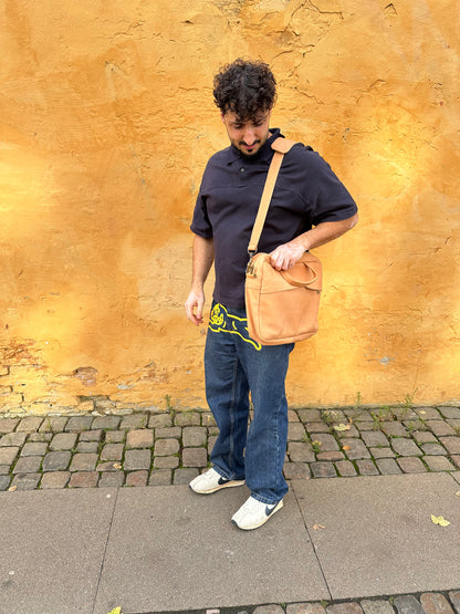 Leather shoulder bag from Morocco