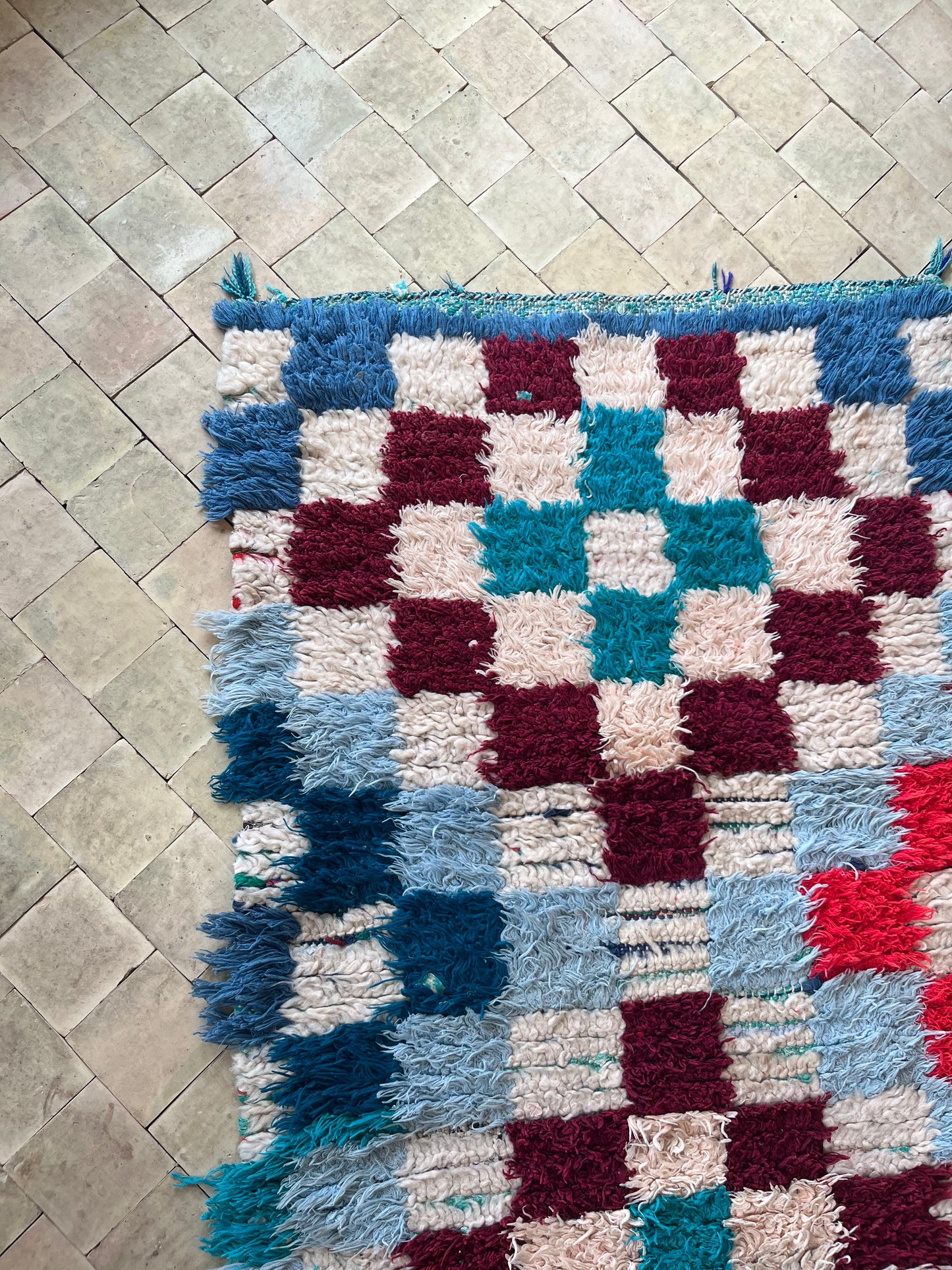 Marokkansk tæppe - Boucheroite - 210 x 78 cm - novamøbler