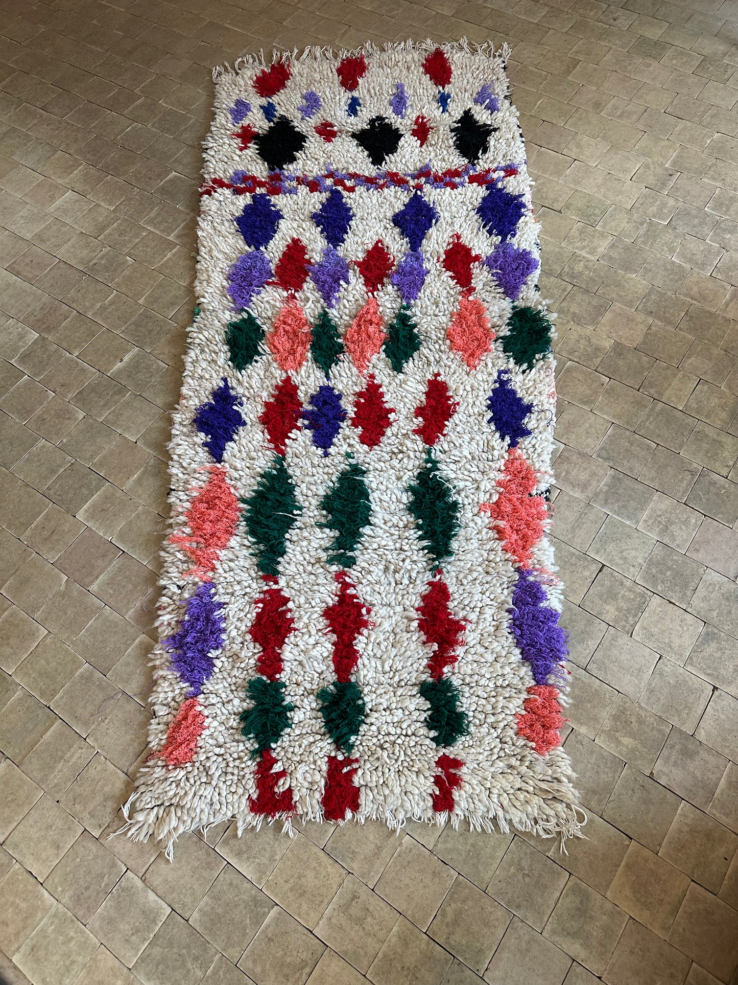 Marokkansk tæppe - Boucheroite - 217 x 89 cm
