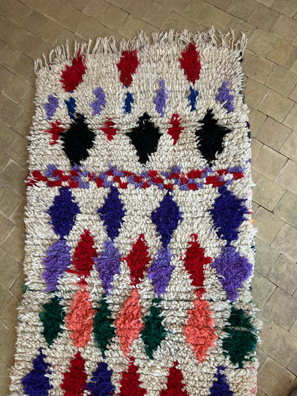 Marokkansk tæppe - Boucheroite - 217 x 89 cm
