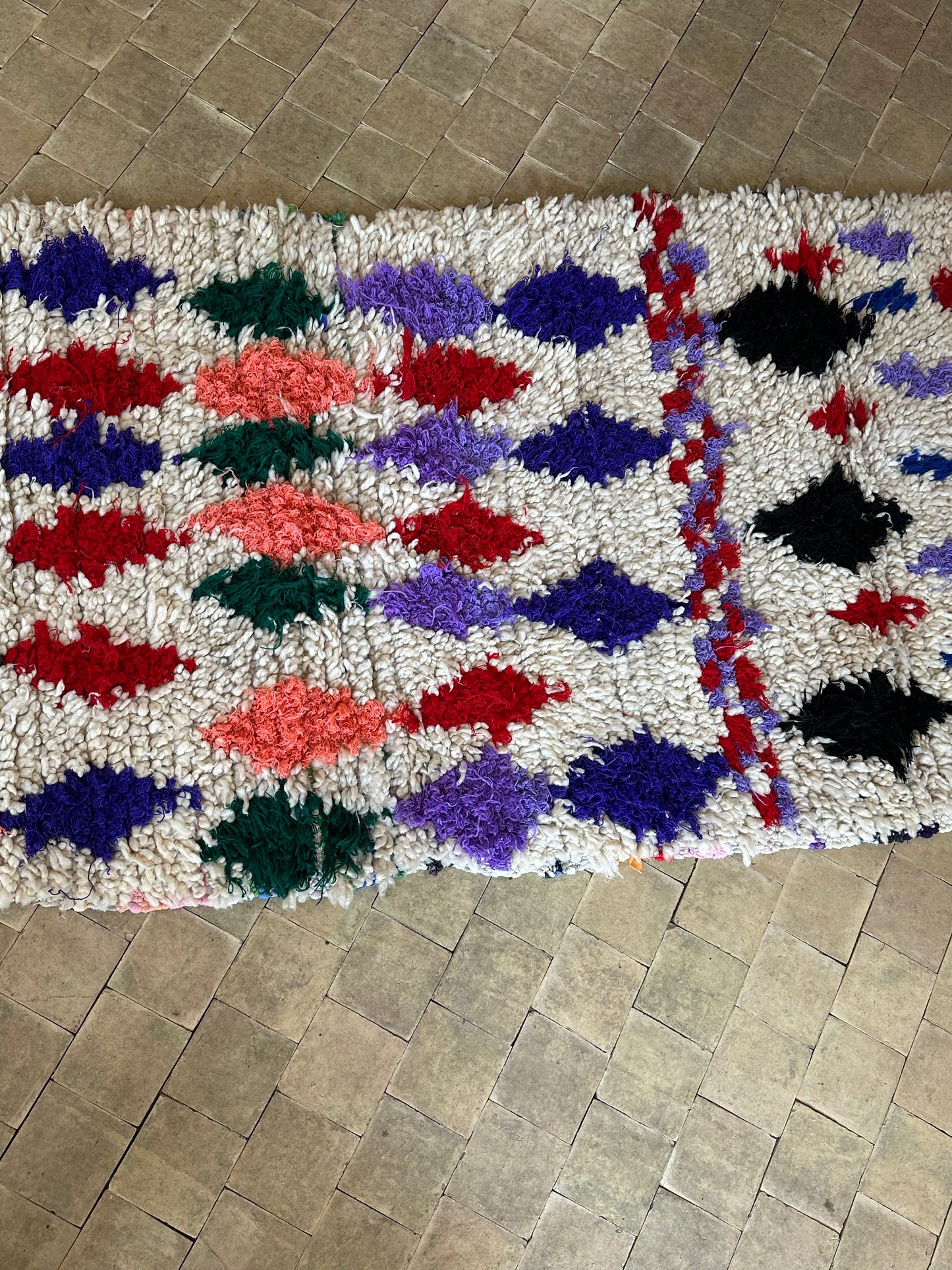 Marokkansk tæppe - Boucheroite - 217 x 89 cm