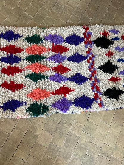 Marokkansk tæppe - Boucheroite - 217 x 89 cm