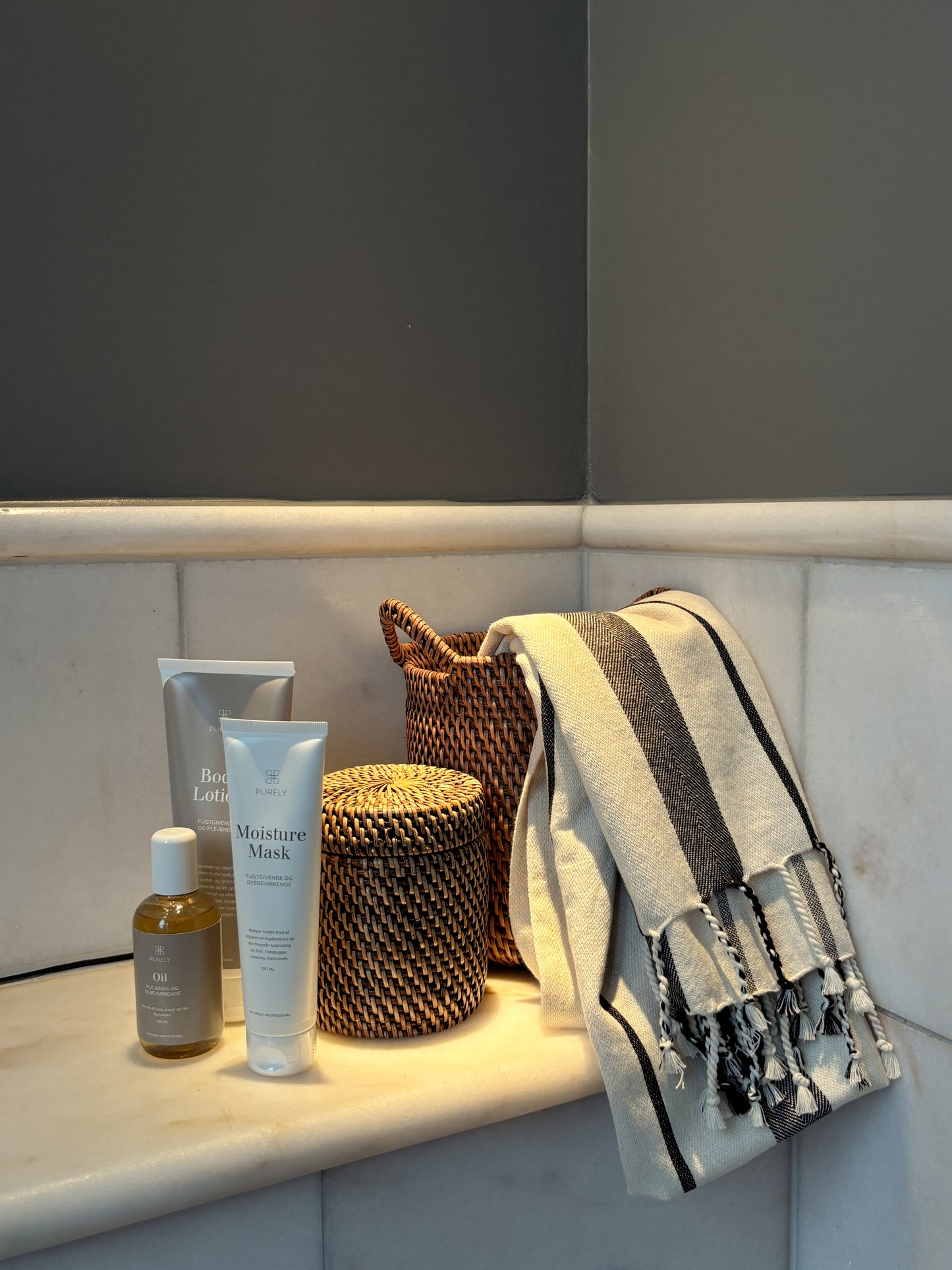 Bambuskurv med hank - B004 - Naturbrun