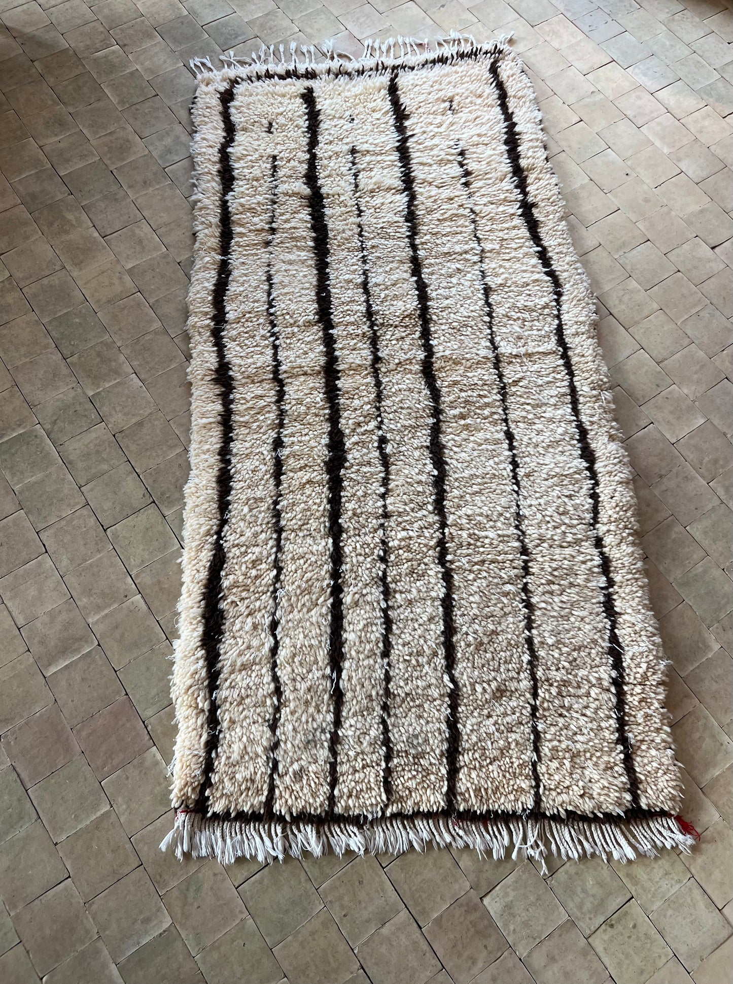 Marokkansk tæppe - Boucheroite - 188 x 84 cm - novamøbler