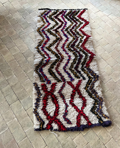 Marokkansk tæppe - Boucheroite - 152 x 59 cm - novamøbler