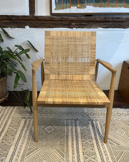 Udstillingsmodel - Lænestol - Egetræ/Fransk flet