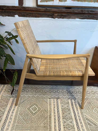 Udstillingsmodel - Lænestol - Egetræ/Fransk flet