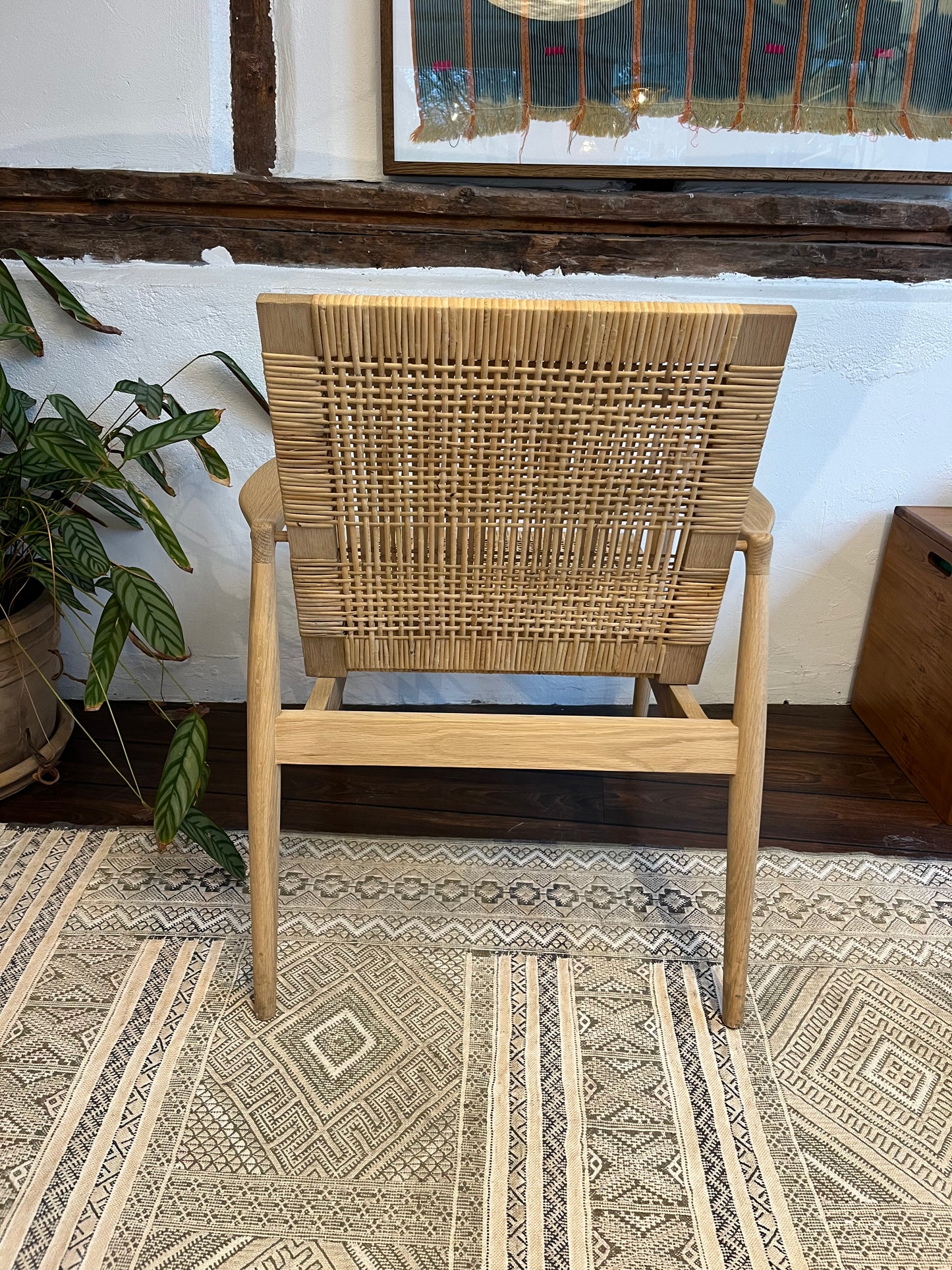 Udstillingsmodel - Lænestol - Egetræ/Fransk flet