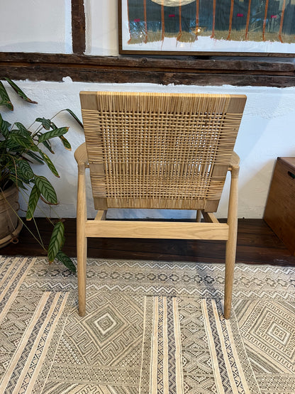 Udstillingsmodel - Lænestol - Egetræ/Fransk flet