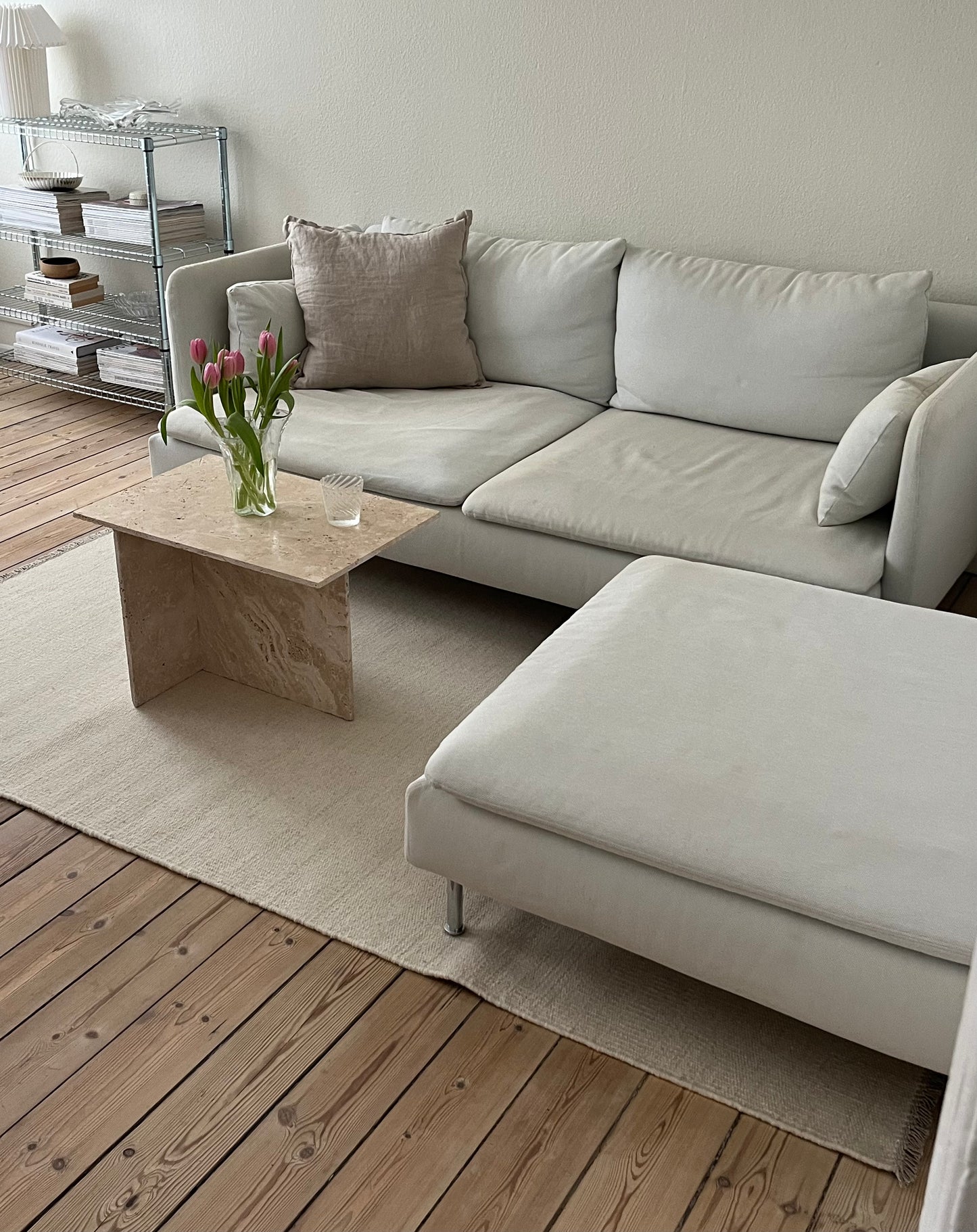 Regnbue - Uldgulvtæppe - 100% Uld - White