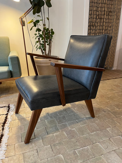 Lænestol - Iron black læder og akacietræ - A005 - By Sol - novamøbler