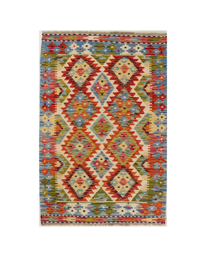 Kelimtæppe - Håndvævet Afghansk gulvtæppe - 126 x 84 cm