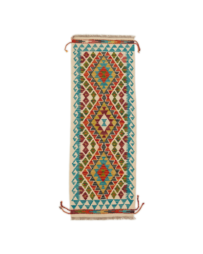 Kelimtæppe - Håndvævet Afghansk gulvtæppe - 147 x 53 cm - novamøbler