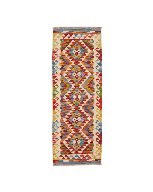 Kelimtæppe - Håndvævet Afghansk gulvtæppe - 147 x 54 cm - novamøbler