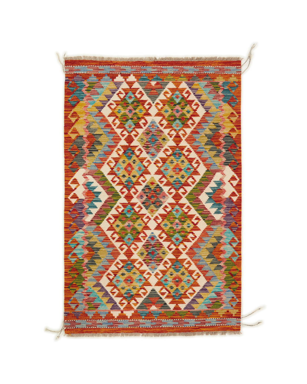 Kelimtæppe - Håndvævet Afghansk gulvtæppe - 152 x 99 cm - novamøbler