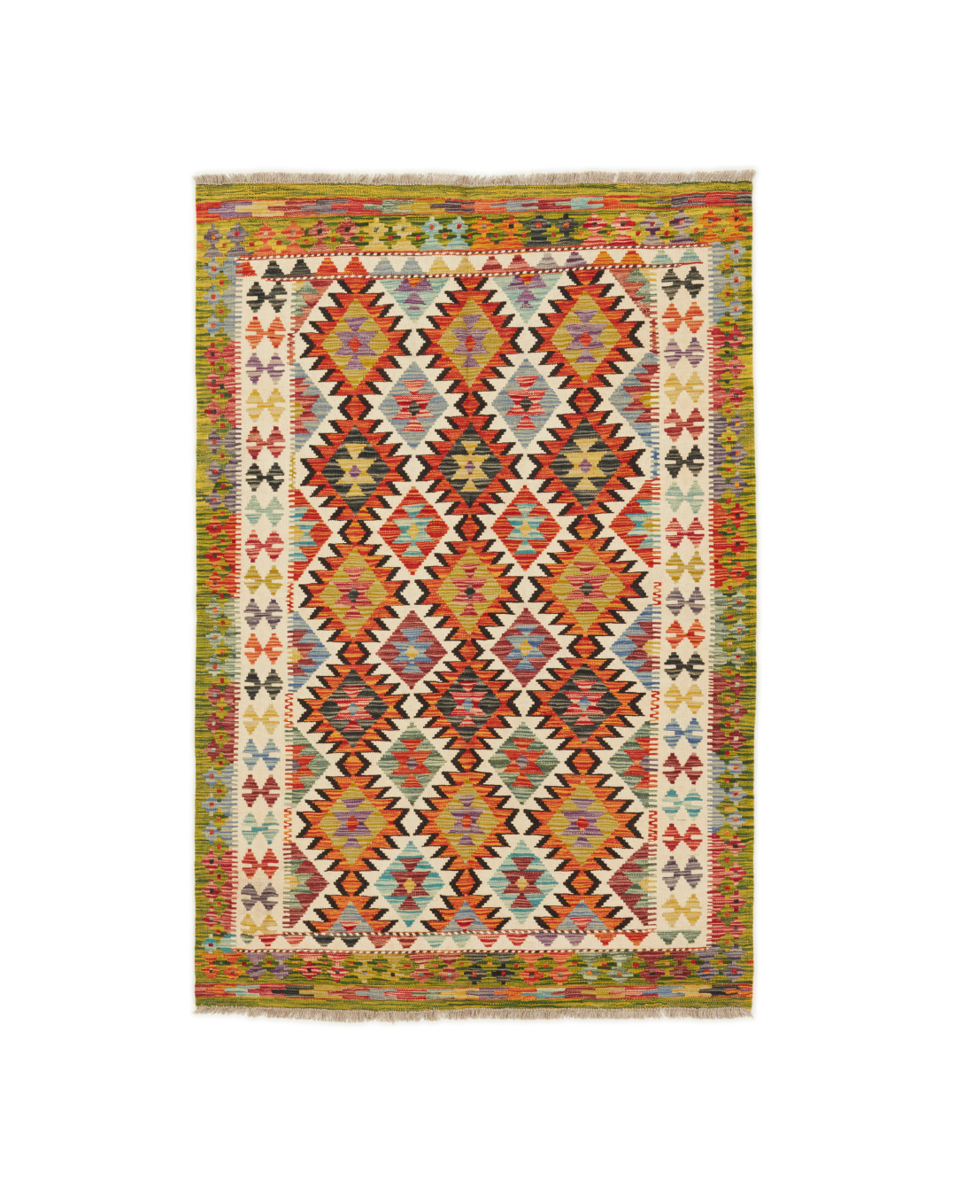 Kelimtæppe - Håndvævet Afghansk gulvtæppe - 190 x 128 cm - novamøbler