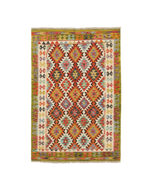 Kelimtæppe - Håndvævet Afghansk gulvtæppe - 190 x 128 cm - novamøbler