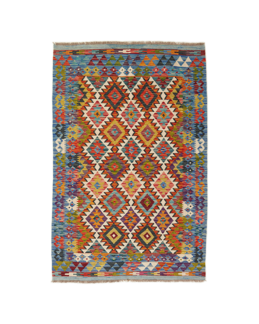 Kelimtæppe - Håndvævet Afghansk gulvtæppe - 195 x 128 cm - novamøbler
