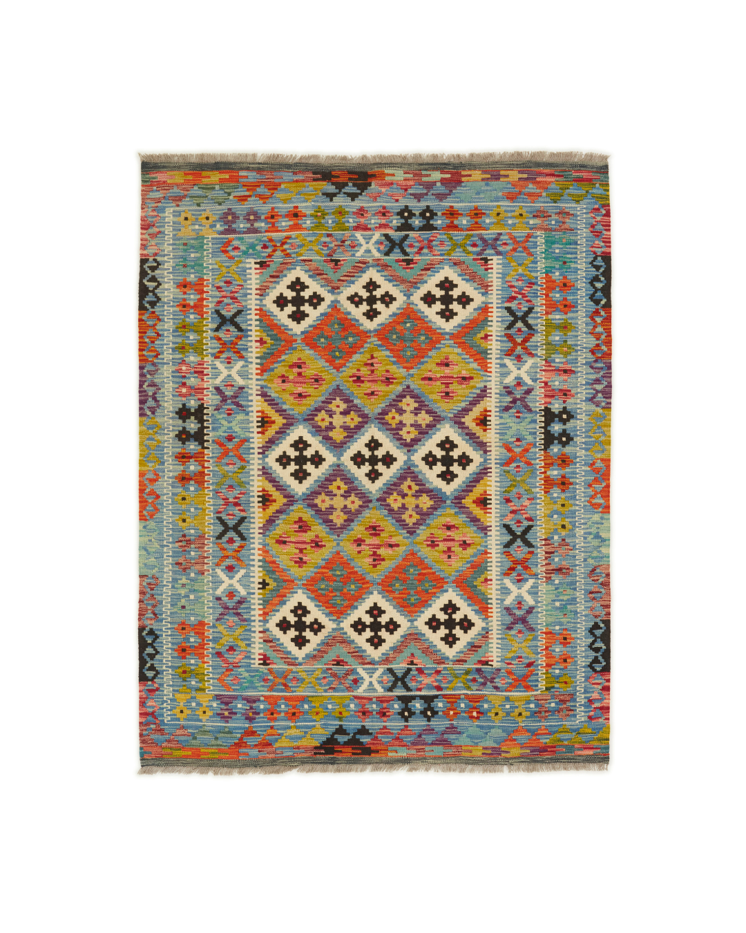 Kelimtæppe - Håndvævet Afghansk gulvtæppe - 196 X 153 cm