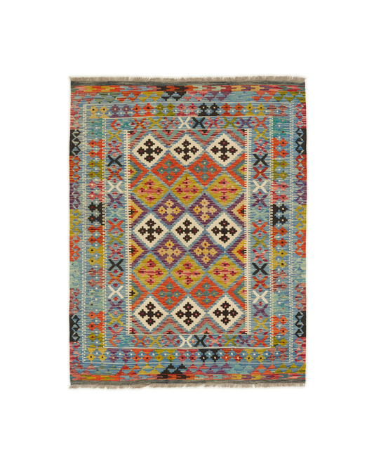 Kelimtæppe - Håndvævet Afghansk gulvtæppe - 196 X 153 cm - novamøbler