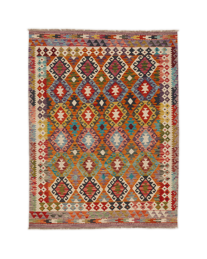 Kelimtæppe - Håndvævet Afghansk gulvtæppe - 197 x 153 cm - novamøbler