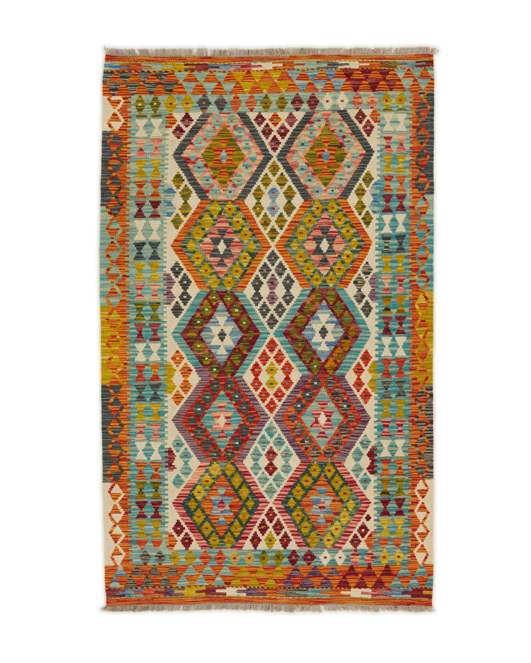 Kelimtæppe - Håndvævet Afghansk gulvtæppe - 201 x 121 cm - novamøbler