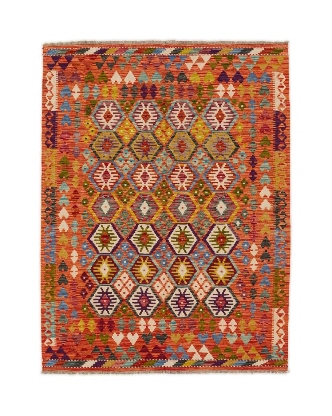 Kelimtæppe - Håndvævet Afghansk gulvtæppe - 201 x 153 cm - novamøbler