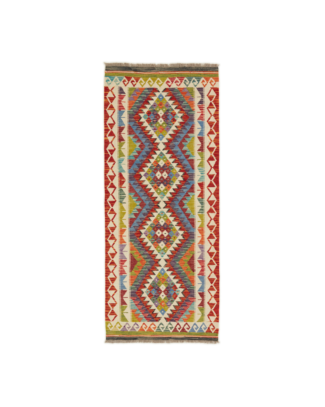 Kelimtæppe - Håndvævet Afghansk gulvtæppe - 202 x 85 cm - novamøbler