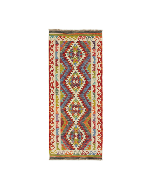 Kelimtæppe - Håndvævet Afghansk gulvtæppe - 202 x 85 cm - novamøbler