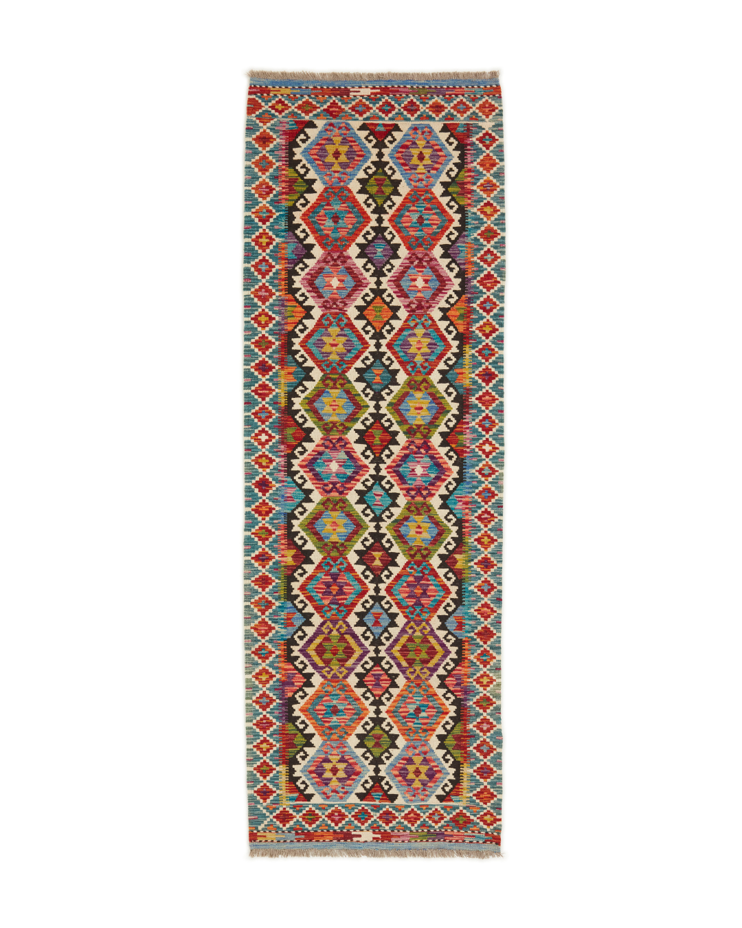 Kelimtæppe - Håndvævet Afghansk gulvtæppe - 248 x 83 cm - novamøbler