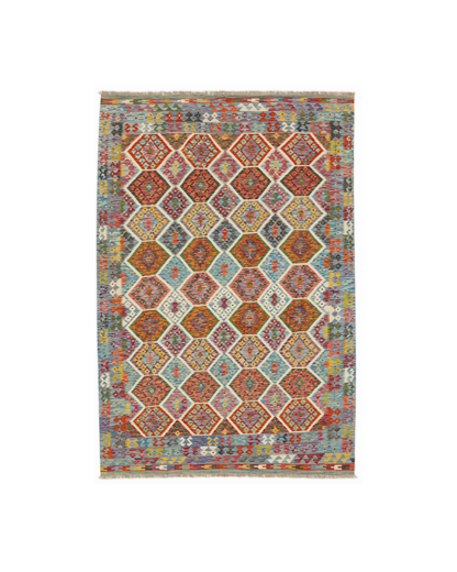 Kelimtæppe - Håndvævet Afghansk gulvtæppe - 302 x 204 cm - novamøbler