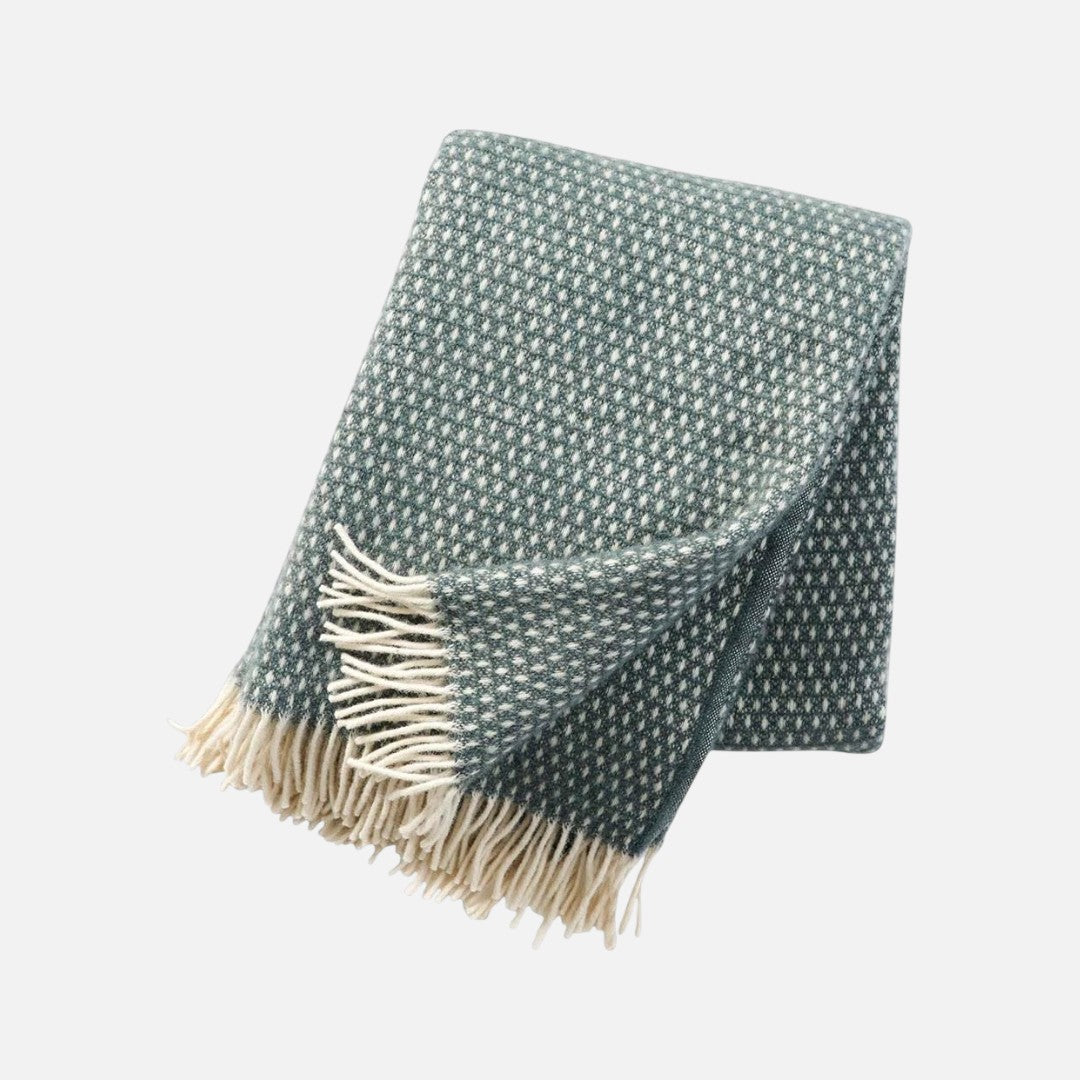 Klippan Uldplaid - 100% Økologisk Lammeuld - Balsam green - novamøbler